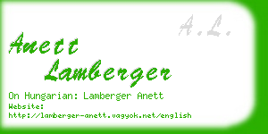 anett lamberger business card